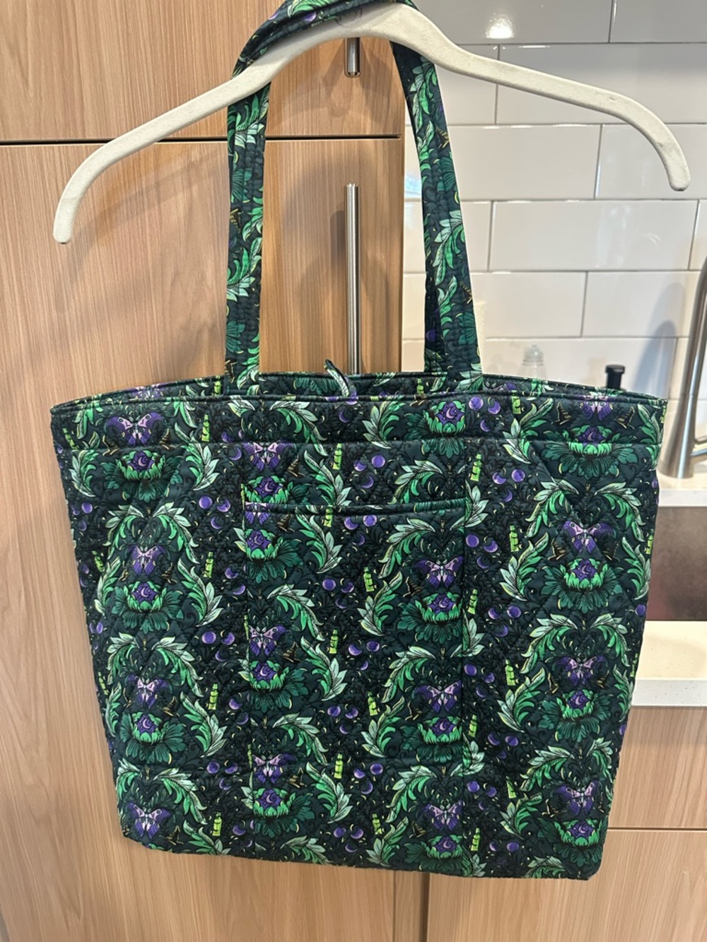 Vera Bradley Green and Purple Quilted Tote - Picture 3 of 3